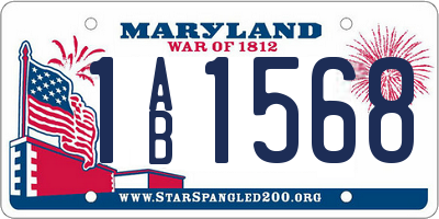 MD license plate 1AB1568