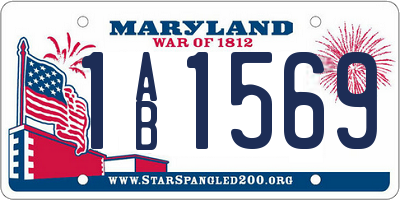 MD license plate 1AB1569