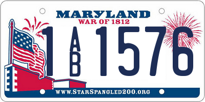 MD license plate 1AB1576
