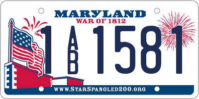 MD license plate 1AB1581