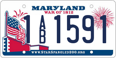 MD license plate 1AB1591