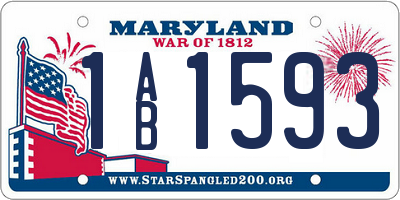 MD license plate 1AB1593