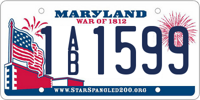 MD license plate 1AB1599