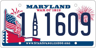 MD license plate 1AB1609