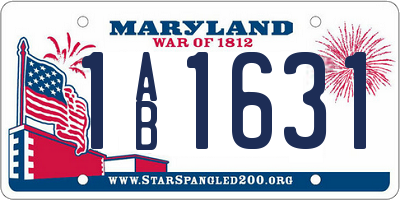 MD license plate 1AB1631