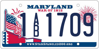 MD license plate 1AB1709