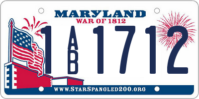 MD license plate 1AB1712