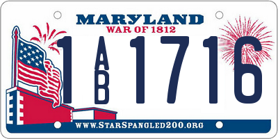 MD license plate 1AB1716
