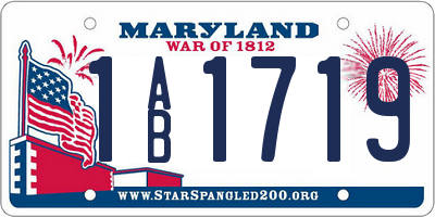 MD license plate 1AB1719