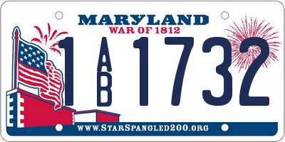 MD license plate 1AB1732