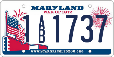 MD license plate 1AB1737