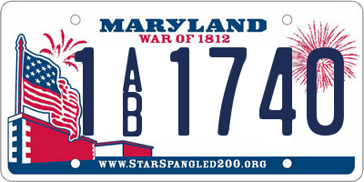MD license plate 1AB1740