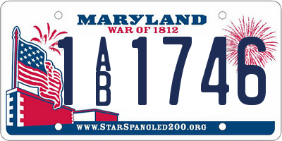 MD license plate 1AB1746