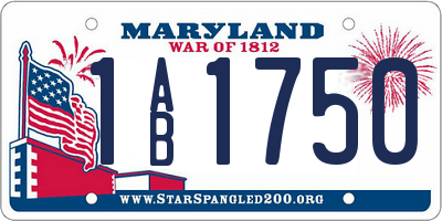 MD license plate 1AB1750