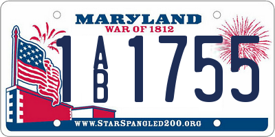 MD license plate 1AB1755