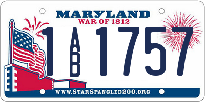 MD license plate 1AB1757