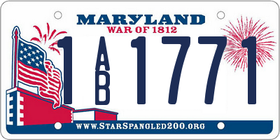 MD license plate 1AB1771