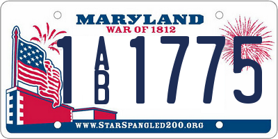 MD license plate 1AB1775