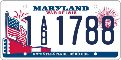 MD license plate 1AB1788