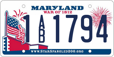 MD license plate 1AB1794