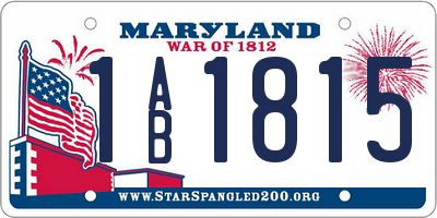 MD license plate 1AB1815