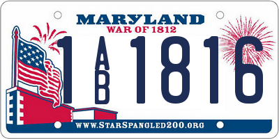 MD license plate 1AB1816