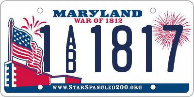 MD license plate 1AB1817