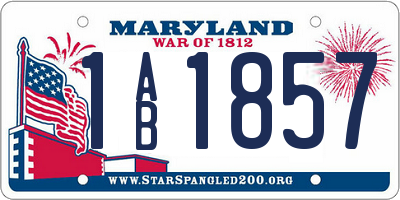 MD license plate 1AB1857