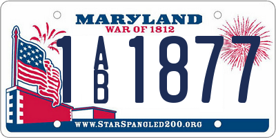 MD license plate 1AB1877