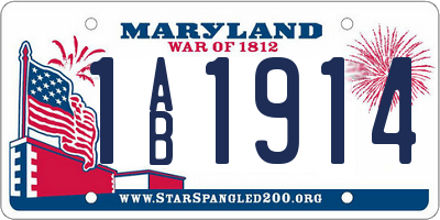 MD license plate 1AB1914