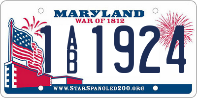 MD license plate 1AB1924