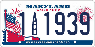 MD license plate 1AB1939
