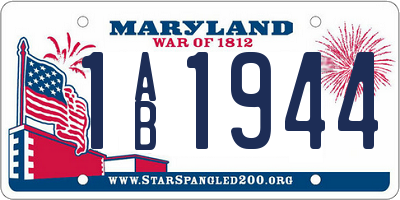 MD license plate 1AB1944