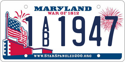 MD license plate 1AB1947