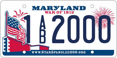 MD license plate 1AB2000