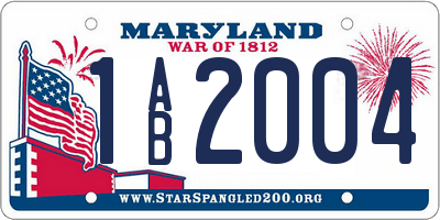 MD license plate 1AB2004