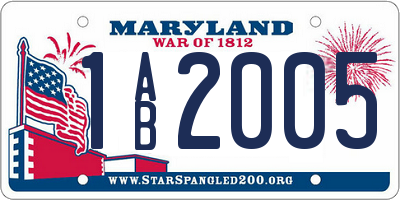 MD license plate 1AB2005