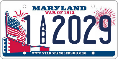 MD license plate 1AB2029