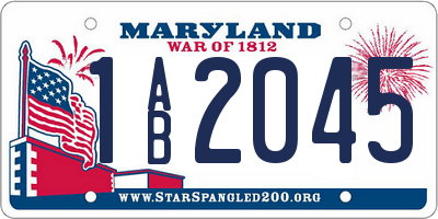 MD license plate 1AB2045