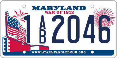 MD license plate 1AB2046