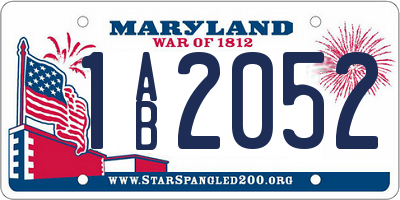 MD license plate 1AB2052
