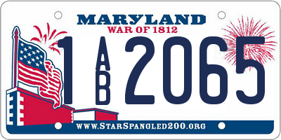 MD license plate 1AB2065