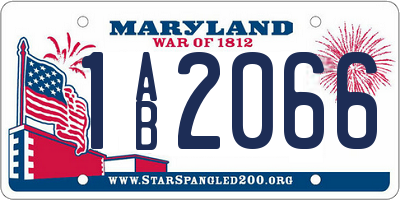 MD license plate 1AB2066