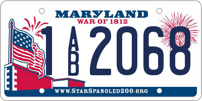 MD license plate 1AB2068