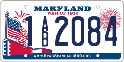 MD license plate 1AB2084