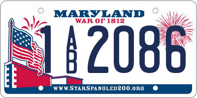 MD license plate 1AB2086