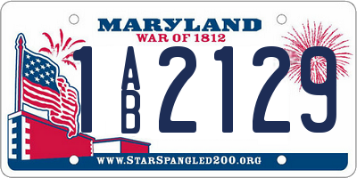 MD license plate 1AB2129