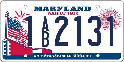 MD license plate 1AB2131