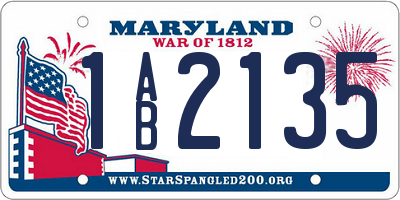 MD license plate 1AB2135