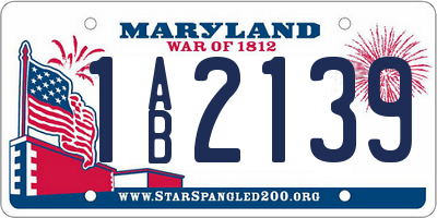 MD license plate 1AB2139